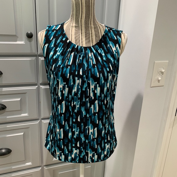 Calvin Klein Tops - Calvin Klein Blue and Black Sleeveless Top, Size PL